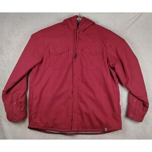 LL Bean Katahdin Performance Red Jacket Mens XL Flannel Hi Pile Fleece Lined